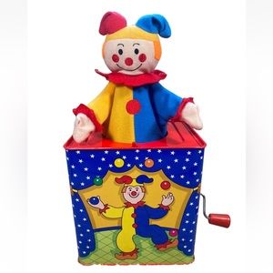 Vintage 1997 Schylling Original Jester Clown Jack In The Box Musical Wind Up Toy